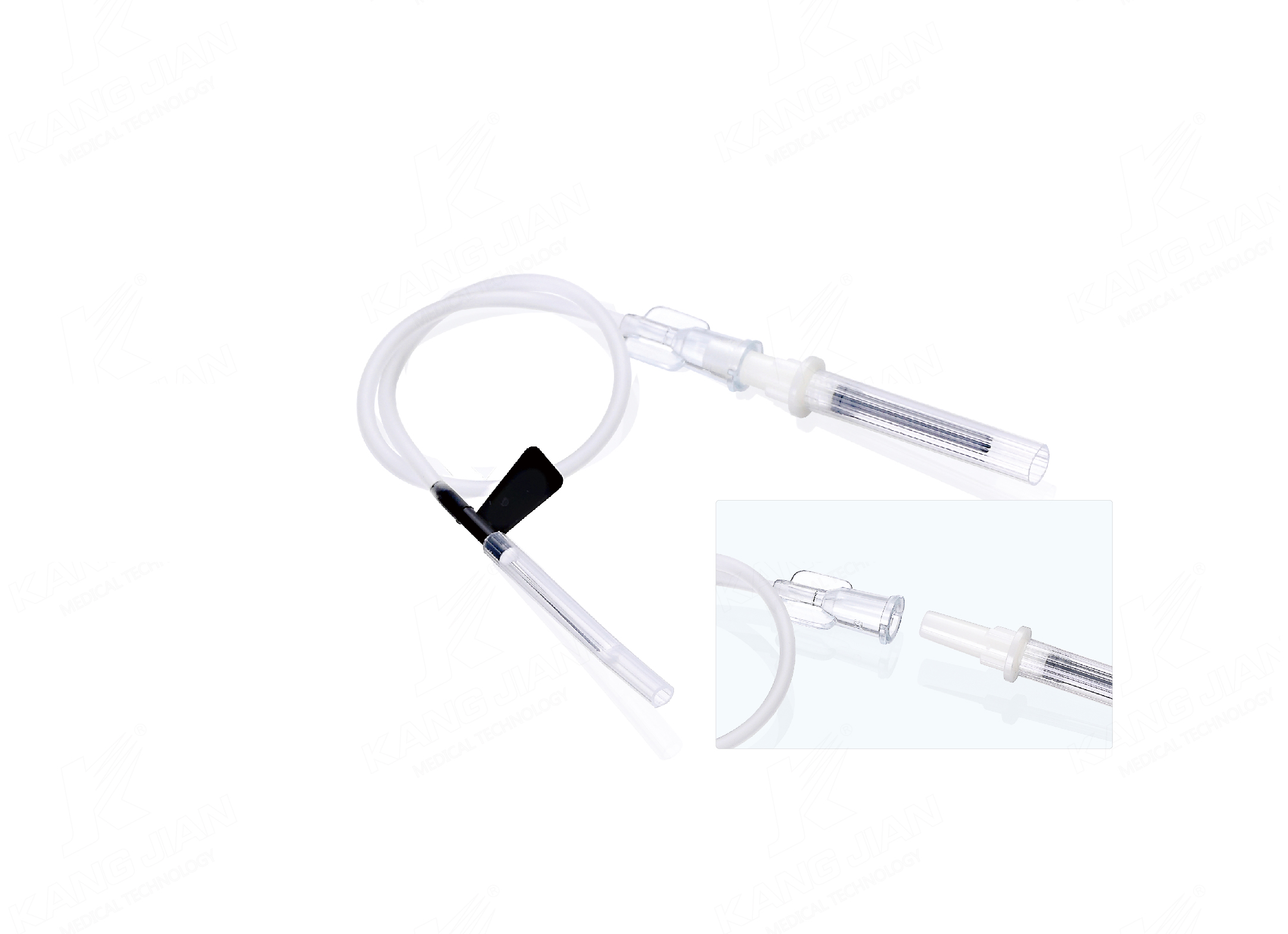 Agulha para coleta de sangue, asa &uacute;nica