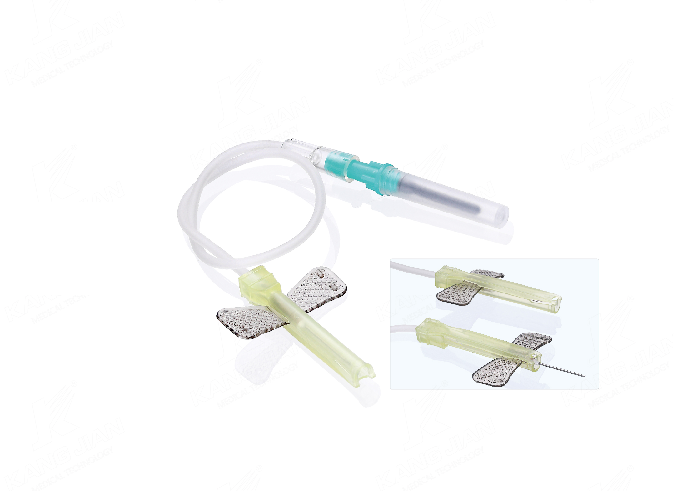 Agulha para coleta de sangue, asa &uacute;nica