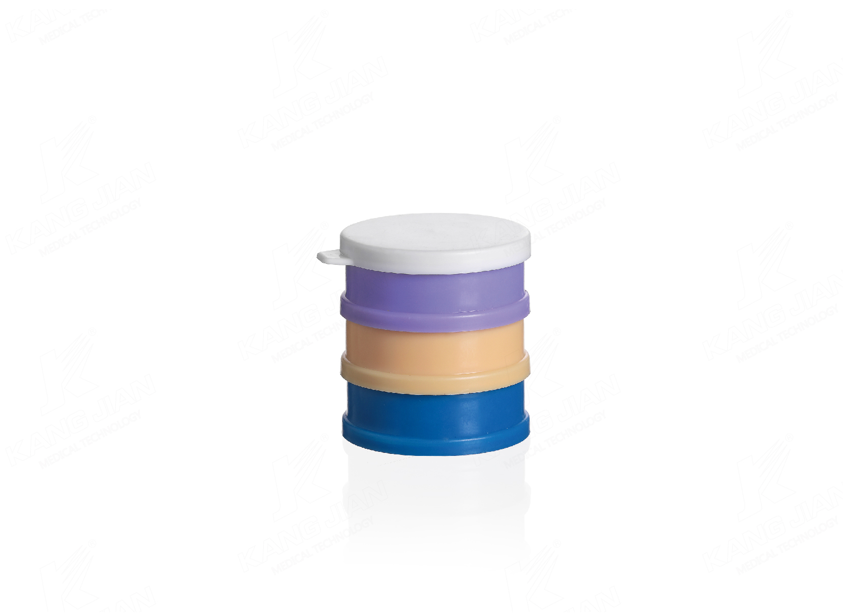 Copo de rem&eacute;dios multicolorido de tr&ecirc;s camadas